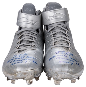 2016 Jorge Soler World Series Game Used and Signed Under Armour Cleats Used In Games 2 & 7 (Anderson LOA)